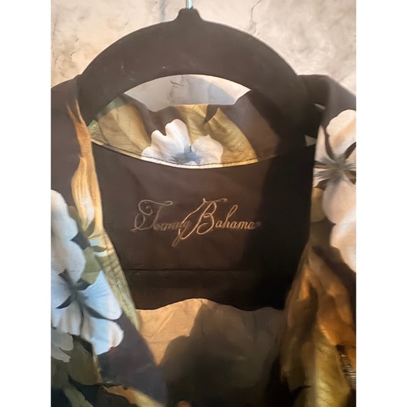 Tommy Bahama Large Silk Hawaiian Shirt Tropical Floral Short Sleeve Button Front - Picture 5 of 7